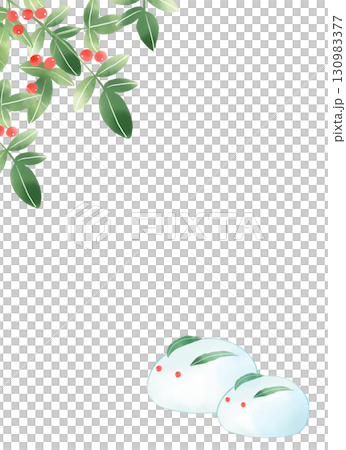 南天和兩隻雪兔背景圖 130983377