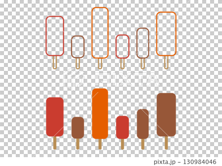 A simple icon set of trees with autumn leaves 130984046