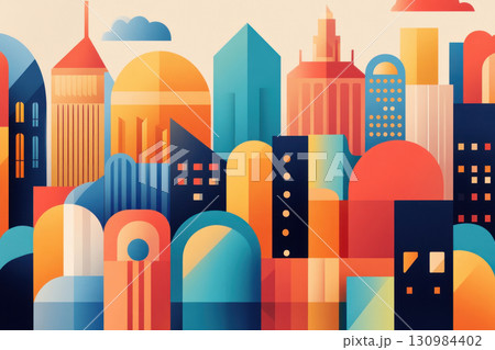 Abstract city growing as taxes funnel into public projects like schools, hospitals, and roads, taxation benefits, public sector growth 130984402