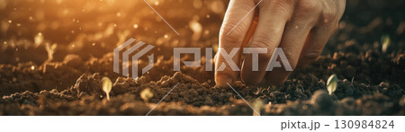 Farmers using a lunar calendar for planting seasons, medium shot, natural light, rustic setting, focus on the calendar 130984824