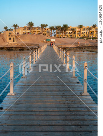 Sunset View Over Marsa Alam Lagoon and Pier Sunset View Over Marsa Alam Lagoon and Pier 130984929