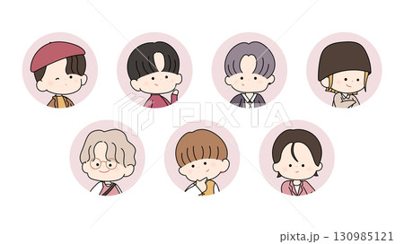 おしゃれな服を着た男性たち かわいいキャラクターアイコン おしゃれなファッション 130985121