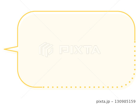黄色い枠のポップな吹き出し 黄色い枠のポップな吹き出し 130985159