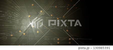 Abstract circuit technology and science background with geometric elements 130985391