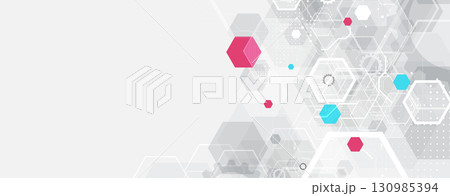 Abstract circuit technology and science background with geometric elements 130985394