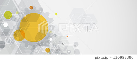 Abstract circuit technology and science background with geometric elements 130985396