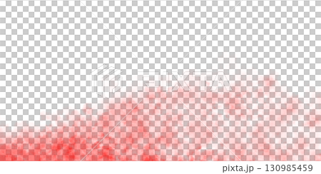 Red smoke cloud on transparent background mockup template for visual effects presentations or digital projects 130985459