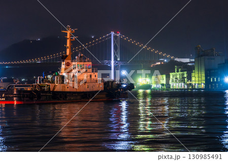 《福岡県》門司港レトロ・関門橋の夜景 130985491