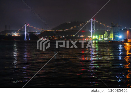 《福岡県》門司港レトロ・関門橋の夜景 130985492