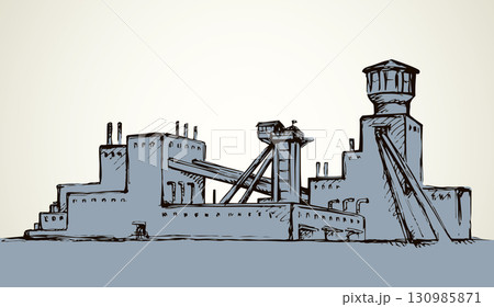 Plant at the mine. Vector drawing Plant at the mine. Vector drawing 130985871