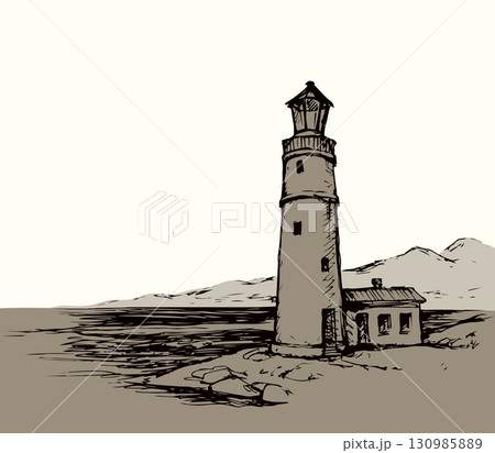 Lighthouse. Vector drawing 130985889
