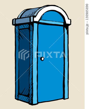 Plastic street toilet. Vector drawing 130985890
