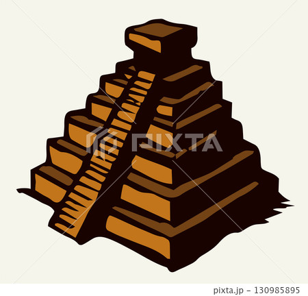 Mayan pyramids. Vector drawing icon Mayan pyramids. Vector drawing icon 130985895