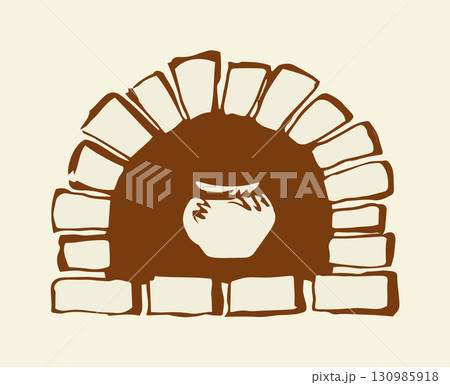 Old Russian stove. Vector drawing Old Russian stove. Vector drawing 130985918