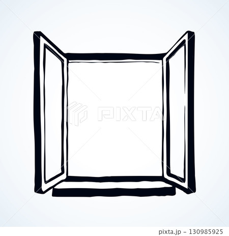 Open window. Vector drawing 130985925