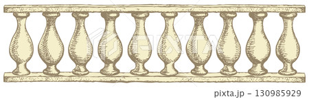 Balustrade. Vector drawing Balustrade. Vector drawing 130985929
