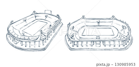 Small Stadium. Vector sketch Small Stadium. Vector sketch 130985953