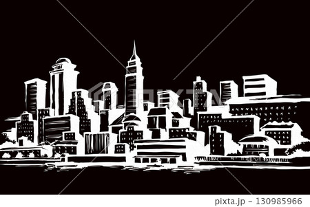 Embankment of the modern city. Vector drawing Embankment of the modern city. Vector drawing 130985966
