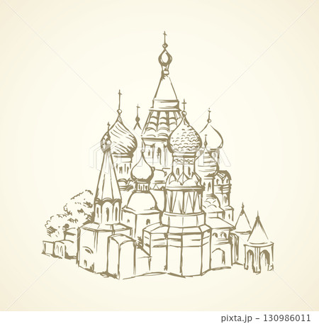Red Square, Moscow. Vector drawing Red Square, Moscow. Vector drawing 130986011