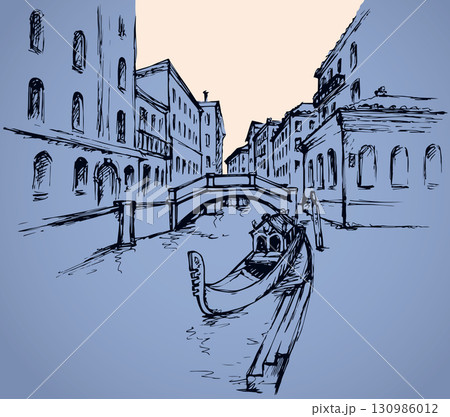 Venice. Vector cityscape 130986012