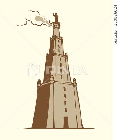 Vector symbols of The Seven Wonders of Ancient WORLD 130986024