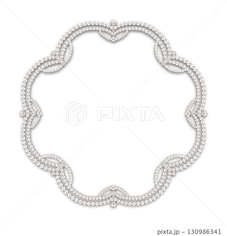 エレガントなパールのフレーム素材 130986341