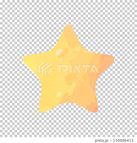 Vector illustration of a yellow star in a watercolor hand-drawn style Vector illustration of a yellow star in a watercolor hand-drawn style 130986413