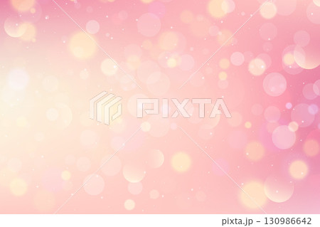 Pink gradient background with soft color gradation. Peach pastel bg with glowing bokeh. Abstract lovely vector wallpaper. Cute romantic minimal backdrop 130986642