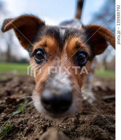 Close-up of a Jack Russell Terrier's Face 130986792
