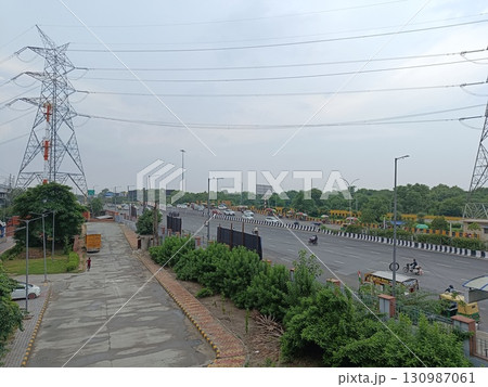 Noida , India - high voltage electric tower in noida 18 august 2024 Noida , India - high voltage electric tower in noida 18 august 2024 130987061