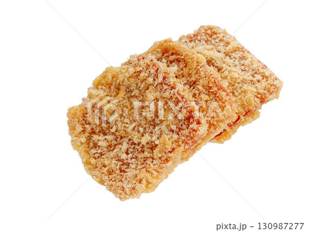 揚げたての薄切ハムカツ【白背景・切り抜き】 揚げたての薄切ハムカツ【白背景・切り抜き】 130987277