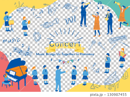 音楽を奏でる子供たち 130987455