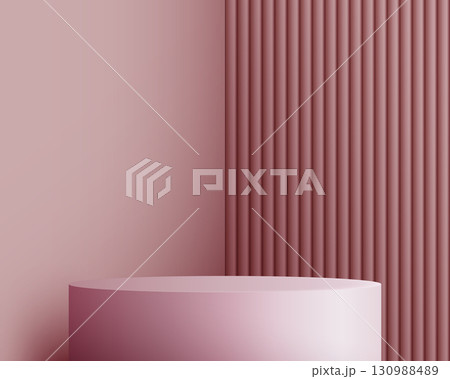 abstract pink 3d pedestal with textured wall background for modern product showcase display mockup interior design composition minimalist podium scene abstract pink 3d pedestal with textured wall background for modern product showcase display mockup interior design composition minimalist podium scene 130988489