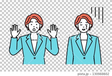 Simple illustration set of adult business woman 130988602