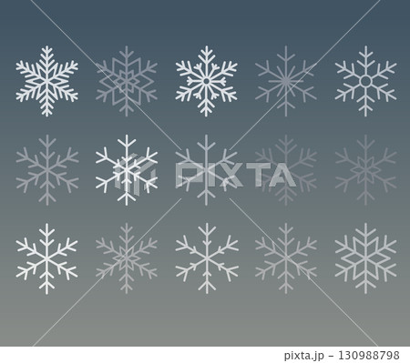 Silver Snowflake Vector Collection For Christmas And New Year Design 130988798