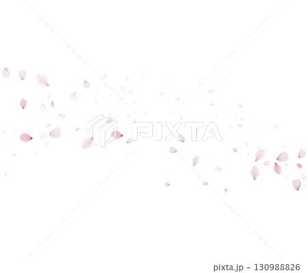 Cherry Blossom Petals Flowing Horizontally Vector Background Cherry Blossom Petals Flowing Horizontally Vector Background 130988826