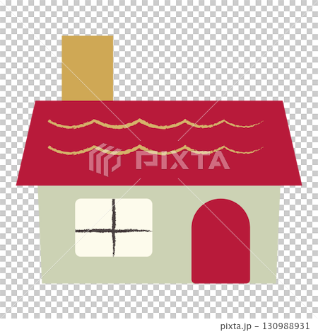 赤い屋根の小さな家のイラスト 赤い屋根の小さな家のイラスト 130988931