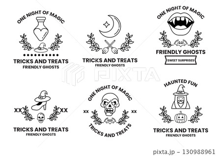 A collection of Halloween themed stickers 130988961