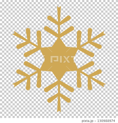 金色の雪の結晶のシンプルなイラスト 金色の雪の結晶のシンプルなイラスト 130988974