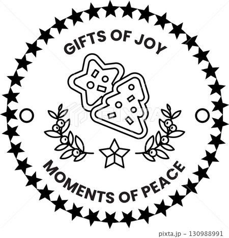 A black and white logo for gifts of joy moments of peace A black and white logo for gifts of joy moments of peace 130988991