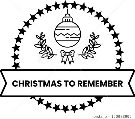 A black and white Christmas ornament with a star and a bow 130988993