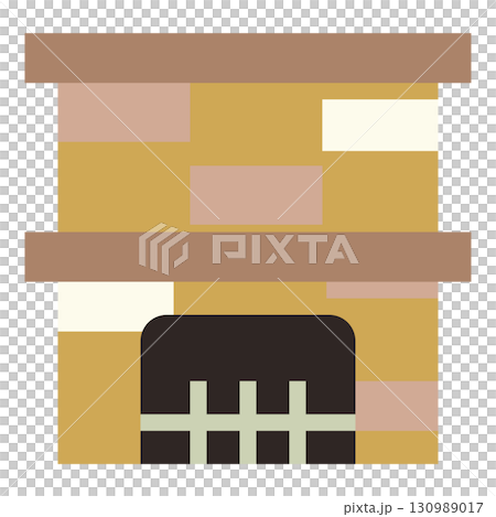 簡單的壁爐和磚塊插圖 130989017