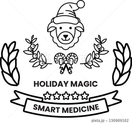 A black and white image of a lion with a hat on it A black and white image of a lion with a hat on it 130989102