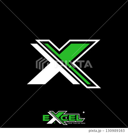 Logo design graphic concept creative premium vector stock image top sell initial X font with cutting modern typography game sport tech style monogram Logo design graphic concept creative premium vector stock image top sell initial X font with cutting modern typography game sport tech style monogram 130989163