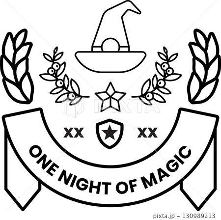 A black and white logo for a magic themed event 130989213