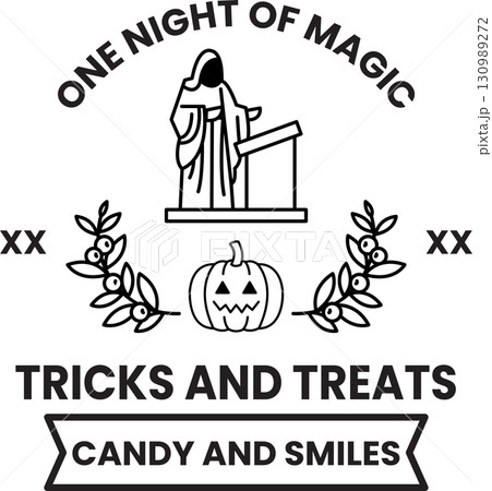A Halloween themed sign for a candy and smile event A Halloween themed sign for a candy and smile event 130989272