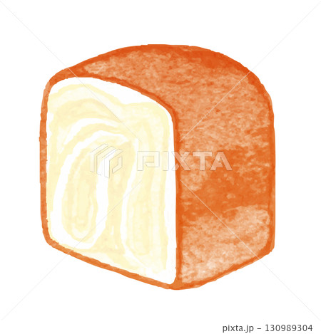 マーブル模様の食パンイラスト　カスタードデニッシュ 130989304