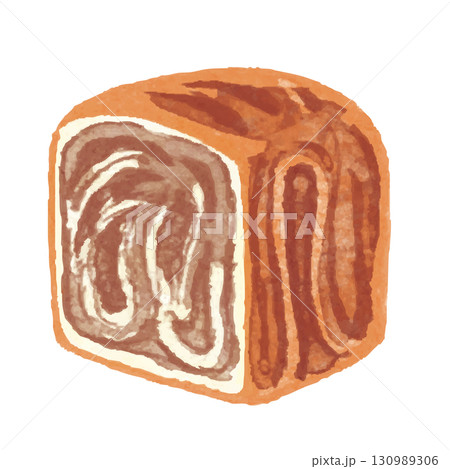 チョコマーブル食パンのイラスト　チョコレートデニッシュ 130989306
