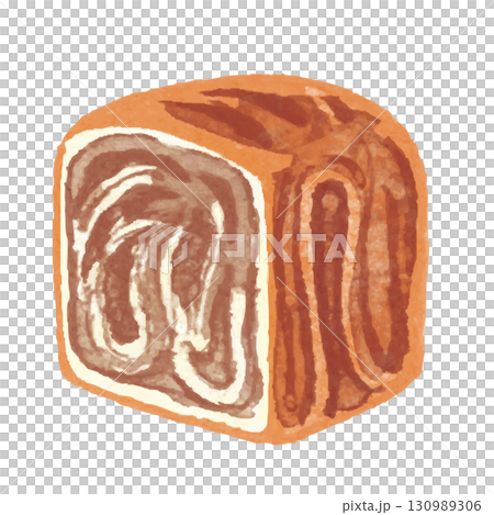 チョコマーブル食パンのイラスト　チョコレートデニッシュ 130989306