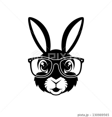 Illustration of rabbit head. Design element for logo, label, sign. Vector illustration Illustration of rabbit head. Design element for logo, label, sign. Vector illustration 130989565
